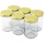 Pack Of Six Glass 156ml Screw Top Jars Clear