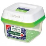 Sistema Freshworks 591ml Square Food Storage Box Clear