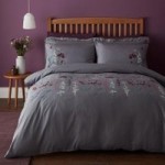 Sofia Grey Duvet Cover and Pillowcase Set Grey