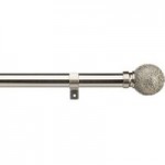 Mosaic Satin Steel Eyelet Curtain Pole Dia. 28mm Satin Steel