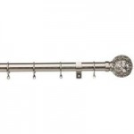 Foliage Satin Steel Fixed Curtain Pole Dia. 28mm Satin Steel