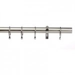 Mix and Match Satin Steel Extendable Curtain Pole 25/28mm Stainless Steel