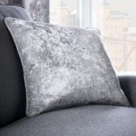 Crushed Velour Silver 45cm x 45cm Cushion Silver