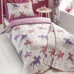 Portfolio Home Kids Club Divine Unicorns Duvet Cover and Pillowcase Set Pink / White