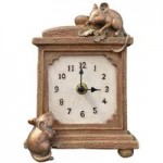 Brown Mice Mantel Clock Brown