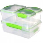 Sistema Klip It Pack of 6 Lunch Boxes green