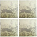 Pack Of 4 Woodland Faux Leather Taupe Coasters Taupe