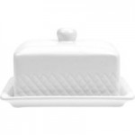 Quilted White Butter Dish White