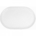 Quilted White Oval Platter White