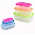 Set Of 6 Rectangular Storage Containers Assorted colours