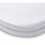 Pack of 2 White 100% Cotton Jersey Travel Cot Fitted Sheets White