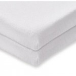 Pack of 2 White Flannelette Fitted Crib Sheets White