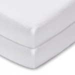 Pack of 2 White 100% Cotton Flannelette Cot Bed Fitted Sheets White