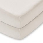 Pack of 2 Cream 100% Cotton Jersey Cot Bed Fitted Sheets Cream