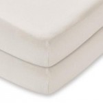 Pack of 2 Cream 100% Cotton Jersey Cot Fitted Sheets Cream
