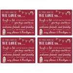 Pack Of Four Red Slogan House Placemats Red