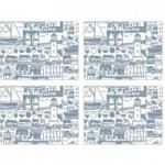 Pack Of Four Blue Lighthouse Placemats Blue