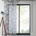 Energise Check Grey Slot Top Single Voile Panel Grey