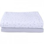 Clair de Lune Pack of 2 Printed Grey Moses Sheets Grey