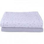 Clair De Lune Pack of Two Grey Cot Sheets Grey