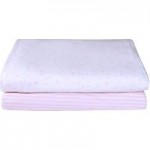 Clair de Lune Pack of 2 Printed Pink Cot Bed Sheets Pink