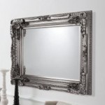 Gallery Direct Carved Louis 120x90cm Wall Mirror in Silver Silver