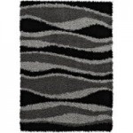 Black Vista Swirl Rug Grey/Black