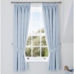 My First Journey Blackout Pencil Pleat Curtains Blue
