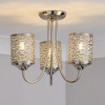 Tunis 3 Light Nickel Ceiling Fitting Champagne