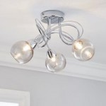 Kelly Bubble Glass 3 Light Fitting Silver