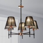 Rewa 5 Light Black and Copper Ceiling Light Black