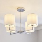 Salo Chrome 4 Light Semi Flush Ceiling Fitting White