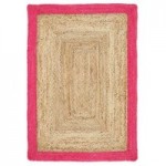 Jute Border Rug Natural/Pink