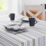Coastal Rectangle Tablecloth Grey/White/Blue