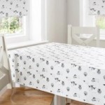 Sheep Rectangular PVC Tablecloth White