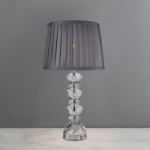 Dorma Genevieve Glass Candlestick Table Lamp Grey