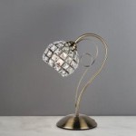Bergen Crystal Antique Brass Table Lamp Antique Brass