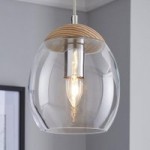 Odessa Wood Glass Dome Fitting Clear