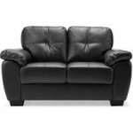 Brisbane 2 Seater Leather Sofa Black