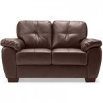 Brisbane 2 Seater Leather Sofa Brown