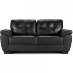 Brisbane 3 Seater Leather Sofa Black