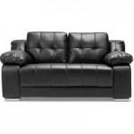 Coco 2 Seater Leather Sofa Black