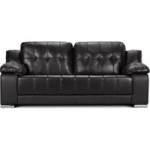Coco 3 Seater Leather Sofa Black