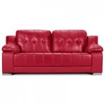Coco 3 Seater Leather Sofa Red