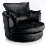 Michigan Velvet Swivel Chair Black