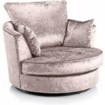Michigan Velvet Swivel Chair Cream