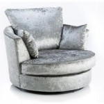 Michigan Velvet Swivel Chair Silver