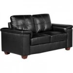 Ravello 2 Seater Leather Sofa Black