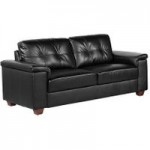 Ravello 3 Seater Leather Sofa Black