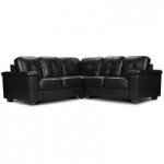 Ravello Corner Leather Sofa Black